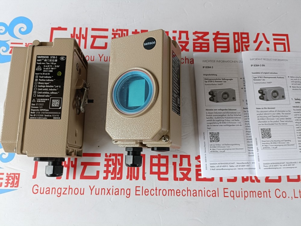 國SAMSON薩姆森 3730-3 Expert\1/2NPT  德國SAMSON薩姆森 3730-2000000000000000.01定位器  德國SAMSON薩姆森 3730-10000000000000000.02  德國SAMSON薩姆森 6111-0020121711110000.00 Type6111 i/p Var-lD 1104446 Serial-No. 215548